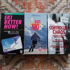 Lot 3 Ski Better Now! VHS Skiing 1991 Olin Skis skate to ski in rollerblade rare